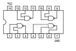 Интегрална схема 74LS37, TTL серия LS, QUAD 2-INPUT NAND BUFFER, DIP14 - 2