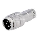 Microphone connector plug, male, on conductor, soldering, straight, 5pin