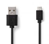 Кабел за телефон Micro USB към USB, 1m, черен, NEDIS