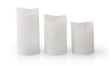 Декоративни LED свещи, комплект 3 бр., димируеми, таймер, топло бели, AX5402240