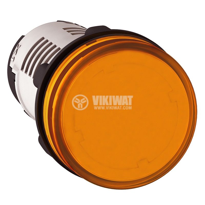 Индикаторна лампа, LED, XB7EV08MP, 230VAC, оранжева, отвор ф22mm