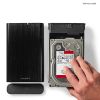 External hard drive case, SATA 3.5", USB 3.1 Gen1, black, metal - 7