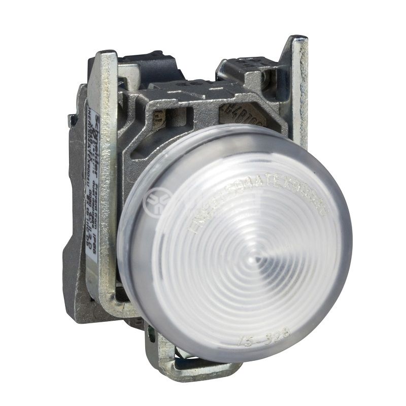 Индикаторна лампа, глим, XB4BV61, 230VAC, бяла, ф22mm