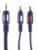 Cable plug 3.5 stereo/M - 2xRCA/M, blue, 1.2m - 1