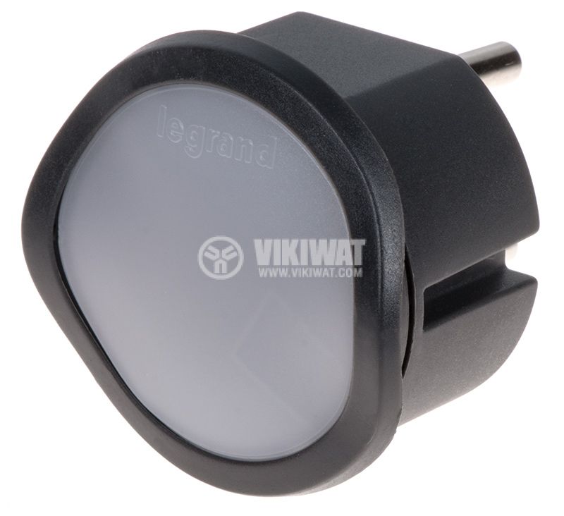 Черна LED нощна лампа за контакт със сензор LEGRAND 50679 - 1