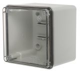 Junction box 686.424 100x100x80mm gray with transparent lid IP56