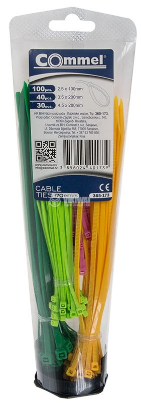 Комплект кабелни превръзки Commel 365-173 100x2.5 40x3.5 30x4.5mm - 1