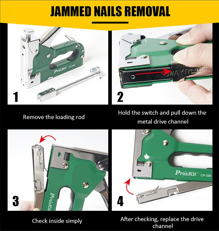 Professional hand tacker, adjustable, 3 in 1, CP-395, PRO'S KIT