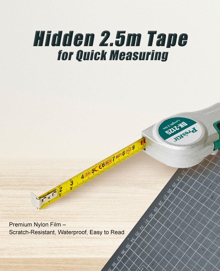 DK-2125 model knife, 2in1, 158x21mm, with tape measure, PRO'S KIT 