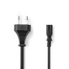 Power cable PCGB11040BK30, 2x0.75, 3m, euro plug/IEC-320-C7, black - 1 - Vikiwat Power cable PCGB11040BK30, 2x0.75, 3m, euro plug/IEC-320-C7, black - 1