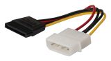 Захранващ кабел, Molex/m - SATA 15-Pin/f, 150mm, KNC73500V015, KONIG