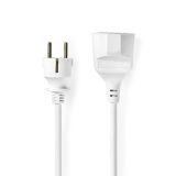 Power extension cable 10m, 3x1.5mm2, PVC, IP20, white, NEDIS PEXC110FWT