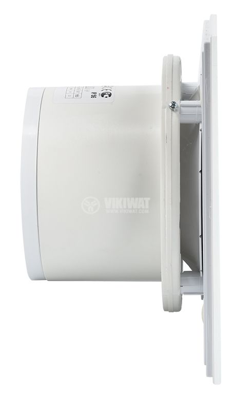 Вентилатор за баня ф100mm с клапа 220V 18W 169m3/h квадратен 163x163mm - 3