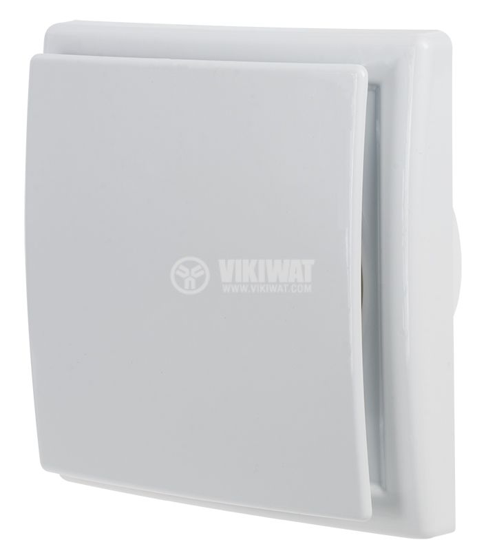 Вентилатор за баня MM ОК, ф100mm, с клапа, 220VAC, 5.5W, 100m3/h, квадратен 150x152mm, бял - 2
