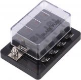 Holder for auto fuses with cover and 4 slots, SCI R3-76C-01-3L104, 32VDC/30A