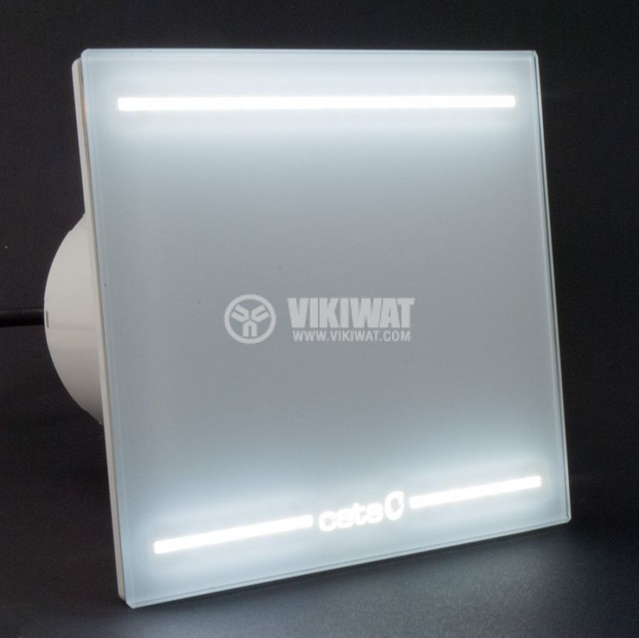 Вентилатор ф100mm с регулируемо LED осветление 230V 8W 115m3/h бял - 2