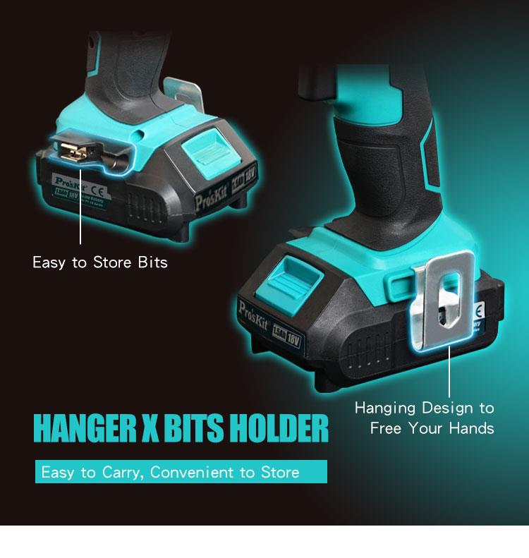 Cordless Impact Drill/Driver 18V, 35Nm, 2 x 1.5Ah Batteries, PT-1801F, PRO'S KIT