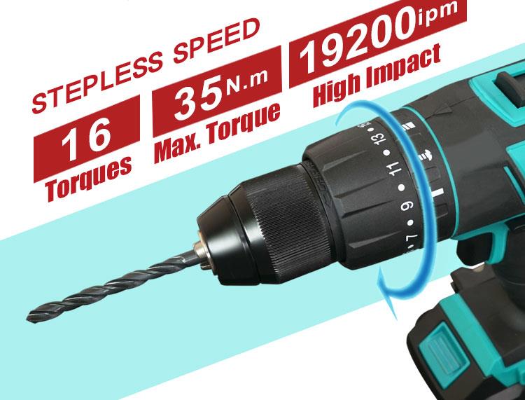 Акумулаторна ударна бормашина-винтоверт 18V, 35Nm, 2 батерии 1.5Ah, PT-1801F, PRO'S KIT