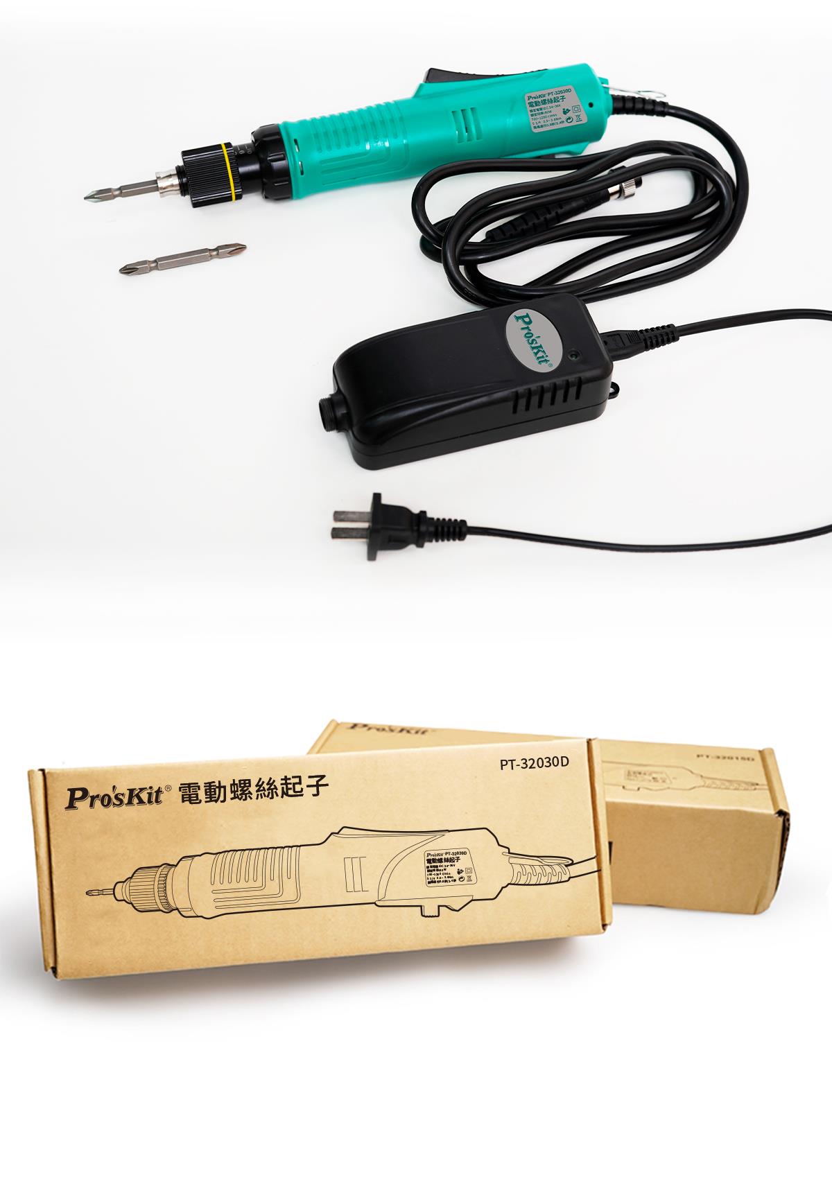 Electric screwdriver, 230VAC, 80W, 700~1200 rpm, PT-32030F, PRO'S KIT