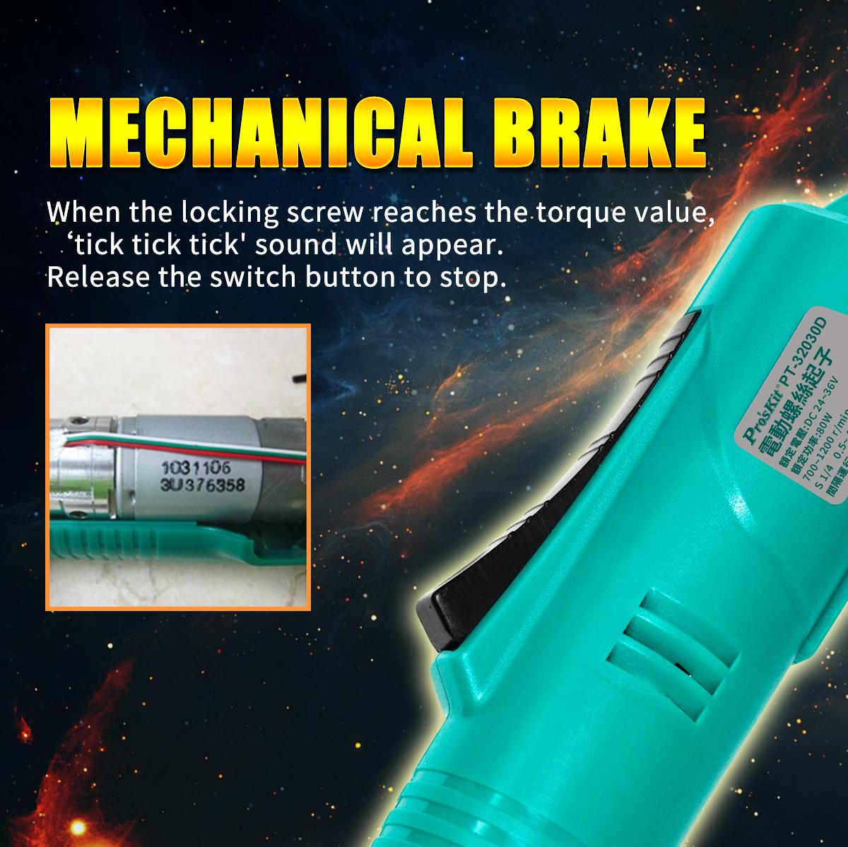 Electric screwdriver, 230VAC, 80W, 700~1200 rpm, PT-32030F, PRO'S KIT