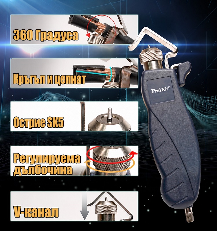 Инструмент за оголване на кабели 8PK-325B, ф4.5~25mm, PRO'S KIT