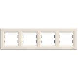 Horizontal frame, Schneider, Asfora, 4-gang, beige color, EPH5800423