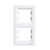 Vertical frame, Schneider, Asfora, 2-gang, white color, EPH5810221