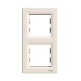 Vertical frame, Schneider, Asfora, 2-gang, beige color, EPH5810223