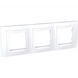 Horizontal frame, Schneider, Unica Basic, 3-gang, white color, MGU2.006.18