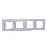 Horizontal frame, Schneider, Unica Basic, 4-gang, white color, MGU2.008.18