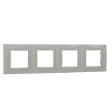 Horizontal frame, Schneider, Unica Basic, 4-gang, ivory color, MGU2.008.25
