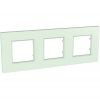 Horizontal frame, Schneider, Unica Quadro, 3-gang, urban green color, MGU2.706.17