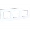 Horizontal frame, Schneider, Unica Quadro, 3-gang, white color, MGU2.706.18