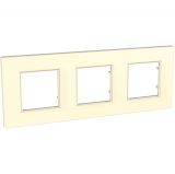 Horizontal frame, Schneider, Unica Quadro, 3-gang, ivory color, MGU2.706.25