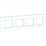 Horizontal frame, Schneider, Unica Quadro, 4-gang, white color, MGU2.708.18