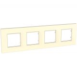 Horizontal frame, Schneider, Unica Quadro, 4-gang, ivory color, MGU2.708.25