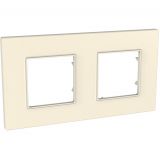 Horizontal frame, Schneider, Unica Quadro, 2-gang, top white color, MGU4.704.35