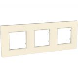 Horizontal frame, Schneider, Unica Quadro, 3-gang, top white color, MGU4.706.35