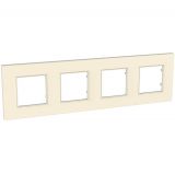 Horizontal frame, Schneider, Unica Quadro, 4-gang, top white color, MGU4.708.35