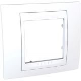 Single frame, Schneider, Unica Plus, 1-gang, white color, MGU6.002.18