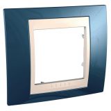 Single frame, Schneider, Unica Plus, 1-gang, glacier blue color, MGU6.002.554