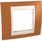 Single frame, Schneider, Unica Plus, 1-gang, orange color, MGU6.002.569