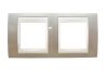 Хоризонтална рамка, Schneider, Unica Plus, две гнезда, цвят шампанско, MGU6.004.524