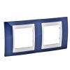Horizontal frame, Schneider, Unica Plus, 2-gang, indigo blue color, MGU6.004.542