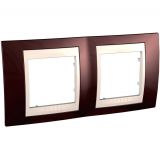 Horizontal frame, Schneider, Unica Plus, 2-gang, terracotta color, MGU6.004.551