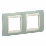 Horizontal frame, Schneider, Unica Plus, 2-gang, water green color, MGU6.004.570