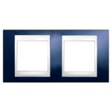 Horizontal frame, Schneider, Unica Plus, 2-gang, indigo blue color, MGU6.004.842