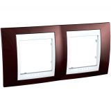 Horizontal frame, Schneider, Unica Plus, 2-gang, terracotta color, MGU6.004.851