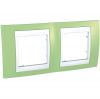 Horizontal frame, Schneider, Unica Plus, 2-gang, apple green color, MGU6.004.863