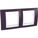 Horizontal frame, Schneider, Unica Plus, 2-gang, garnet color, MGU6.004.872
